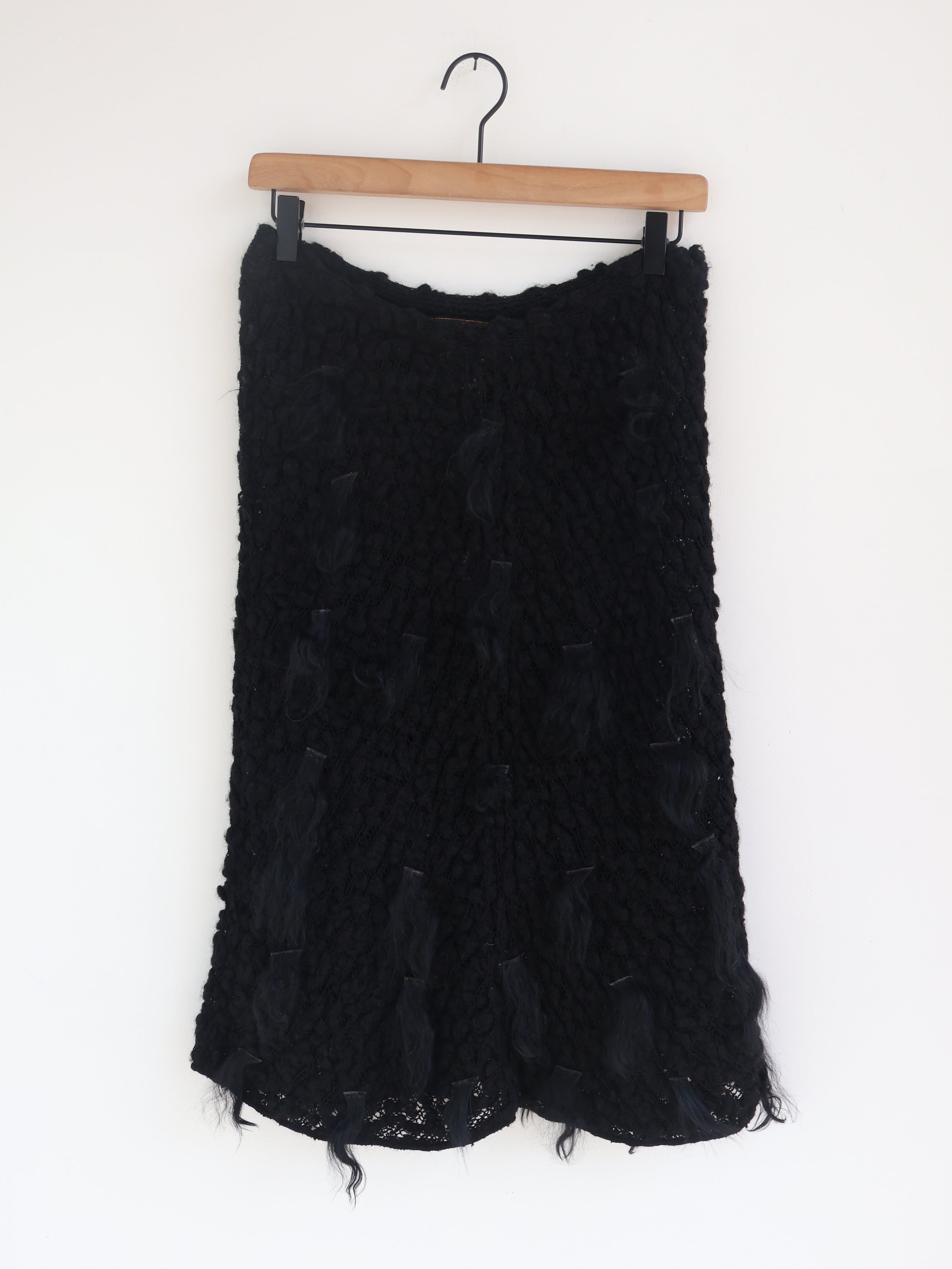 Vintage Fendi Tufted Crochet Skirt