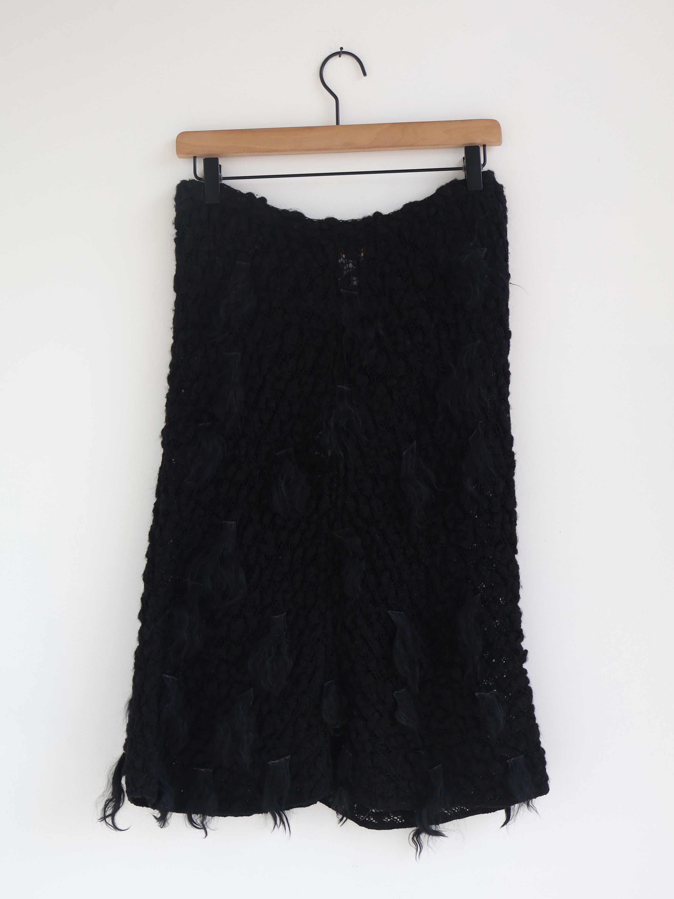 Vintage Fendi Tufted Crochet Skirt