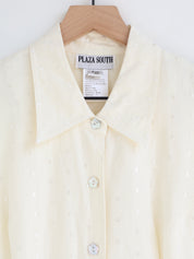 Vintage Cream Linen Button Down Dress