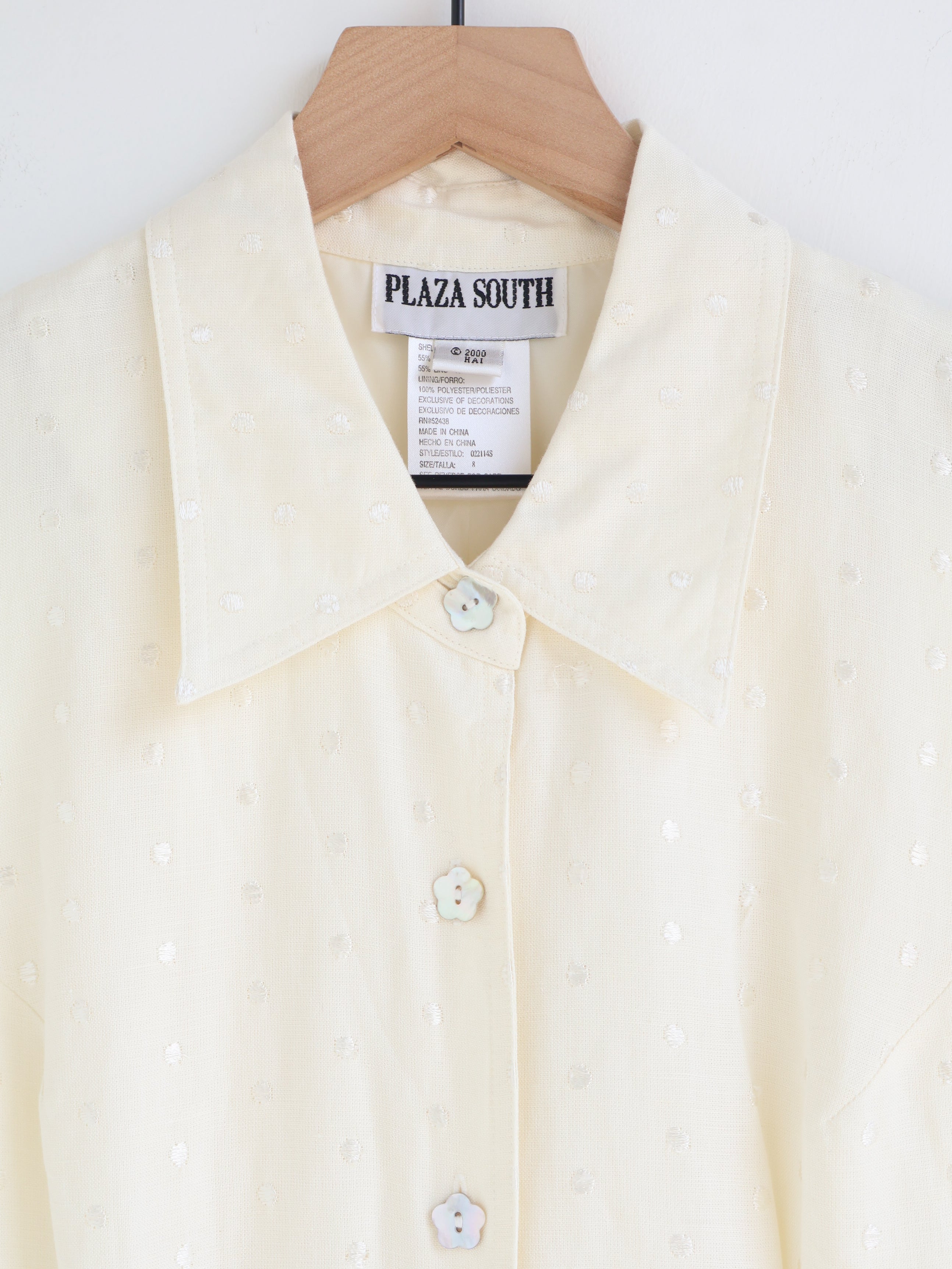Vintage Cream Linen Button Down Dress