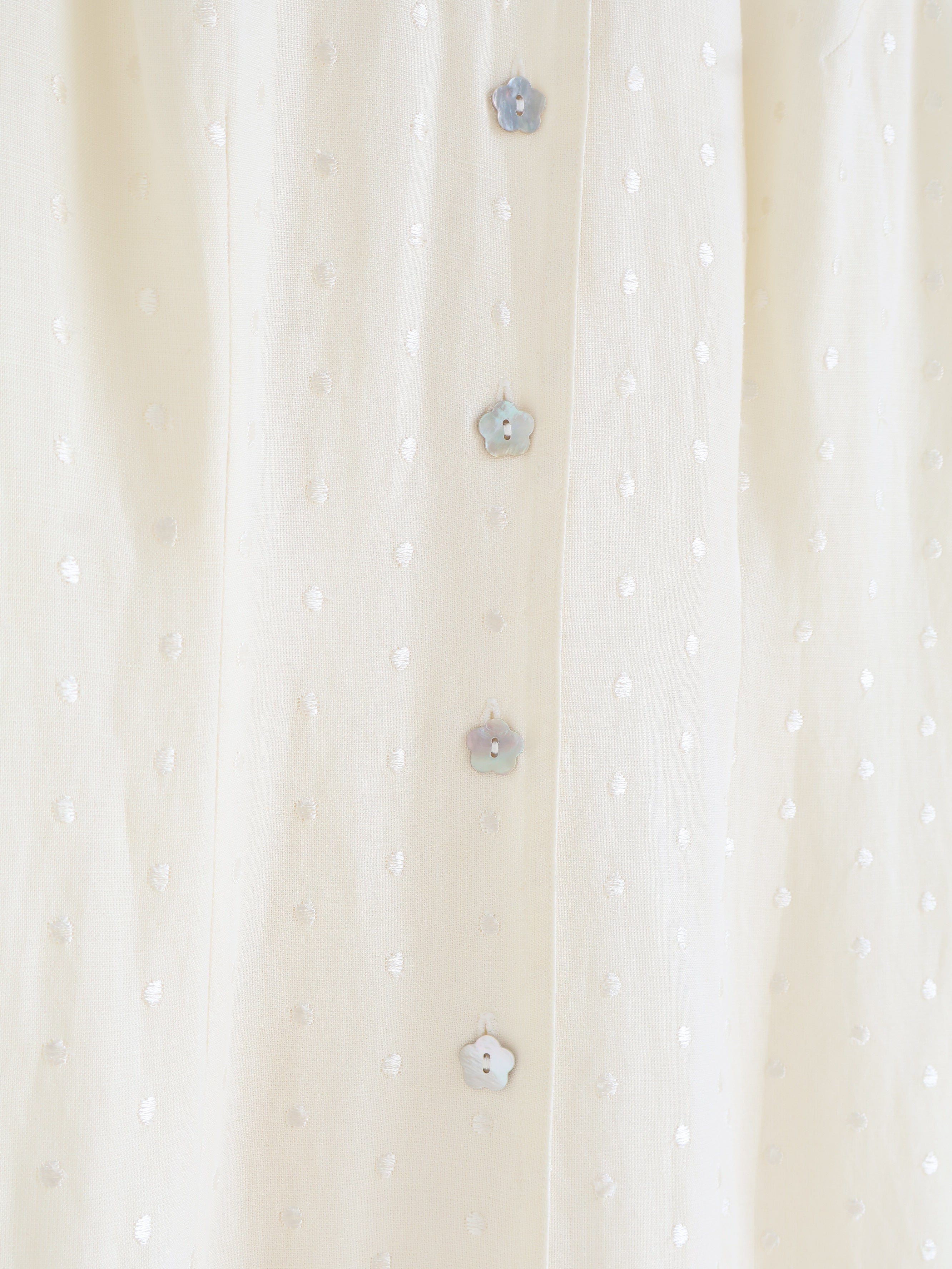 Vintage Cream Linen Button Down Dress