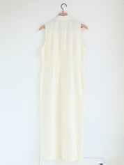 Vintage Cream Linen Button Down Dress