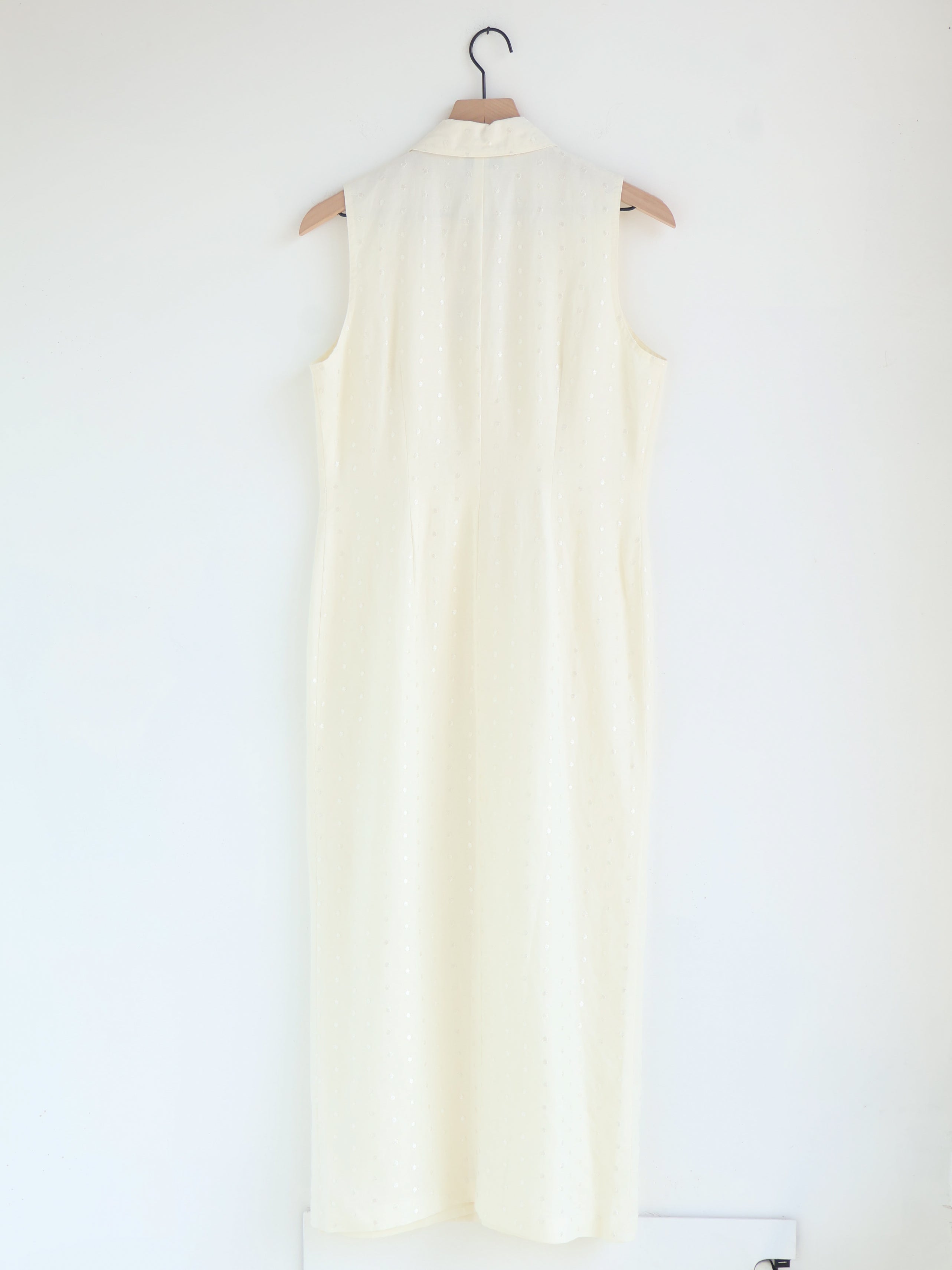 Vintage Cream Linen Button Down Dress