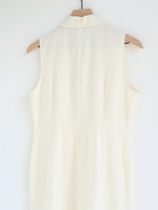 Vintage Cream Linen Button Down Dress