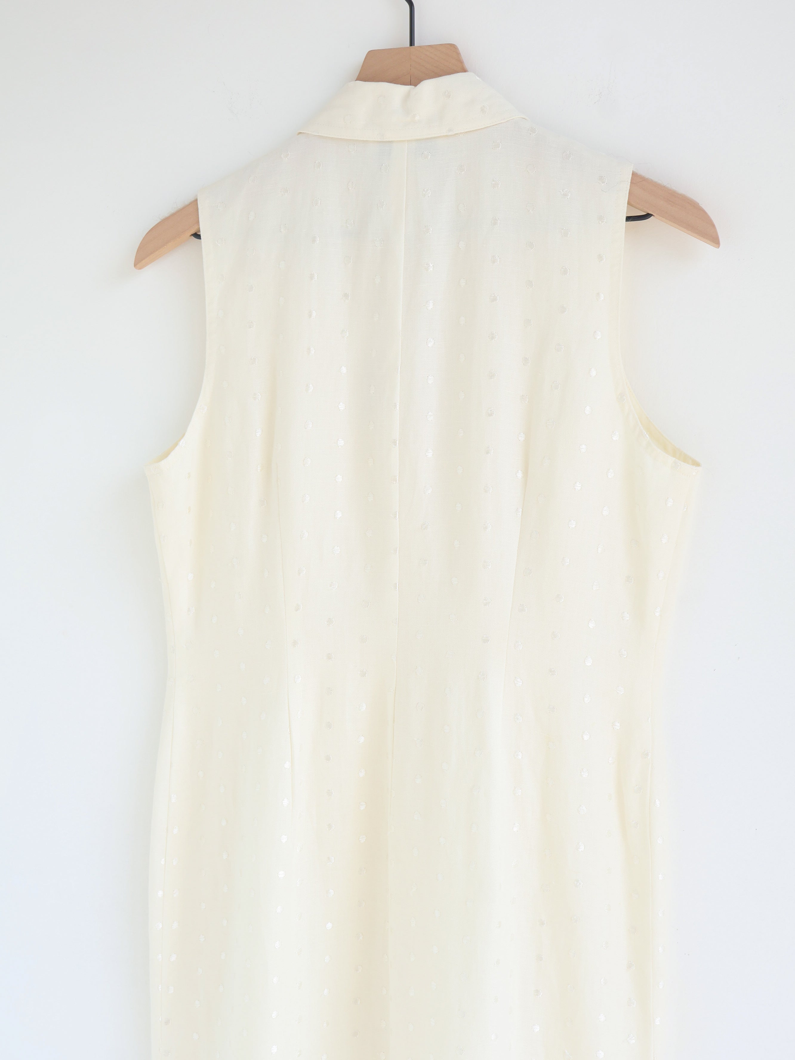 Vintage Cream Linen Button Down Dress
