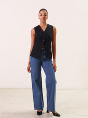 St. Agni Mid Rise Wide Leg - Denim Blue