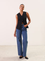 St. Agni Mid Rise Wide Leg - Denim Blue