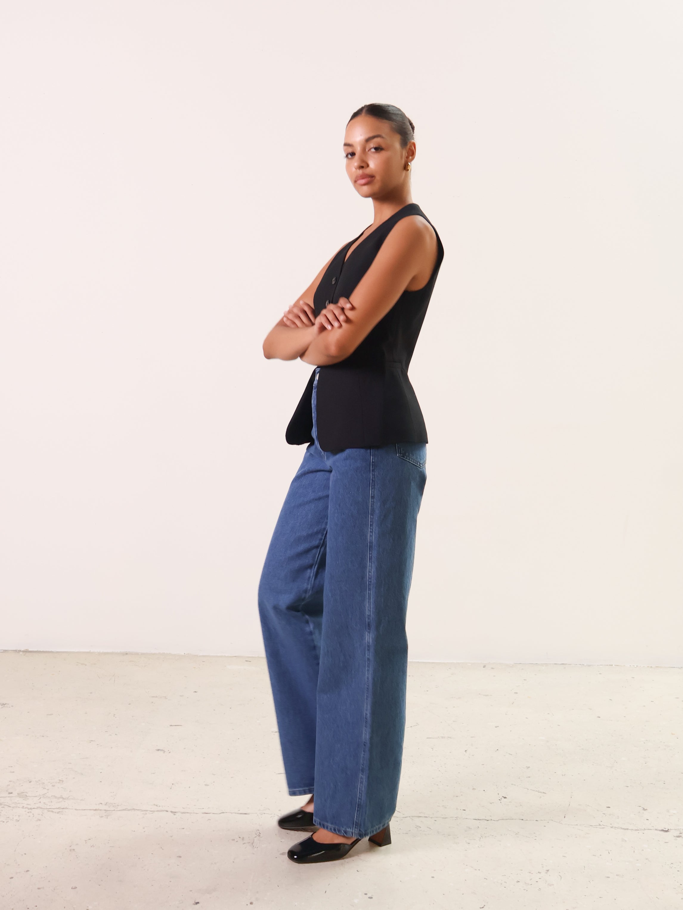 St. Agni Mid Rise Wide Leg - Denim Blue