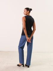 St. Agni Mid Rise Wide Leg - Denim Blue