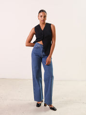 St. Agni Mid Rise Wide Leg - Denim Blue