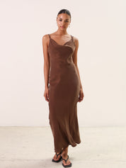 Chocolate Cupro Heirloom Dress