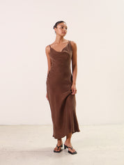 Chocolate Cupro Heirloom Dress