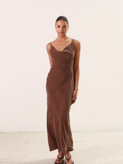 Chocolate Cupro Heirloom Dress