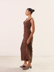 Chocolate Cupro Heirloom Dress