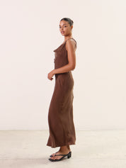 Chocolate Cupro Heirloom Dress