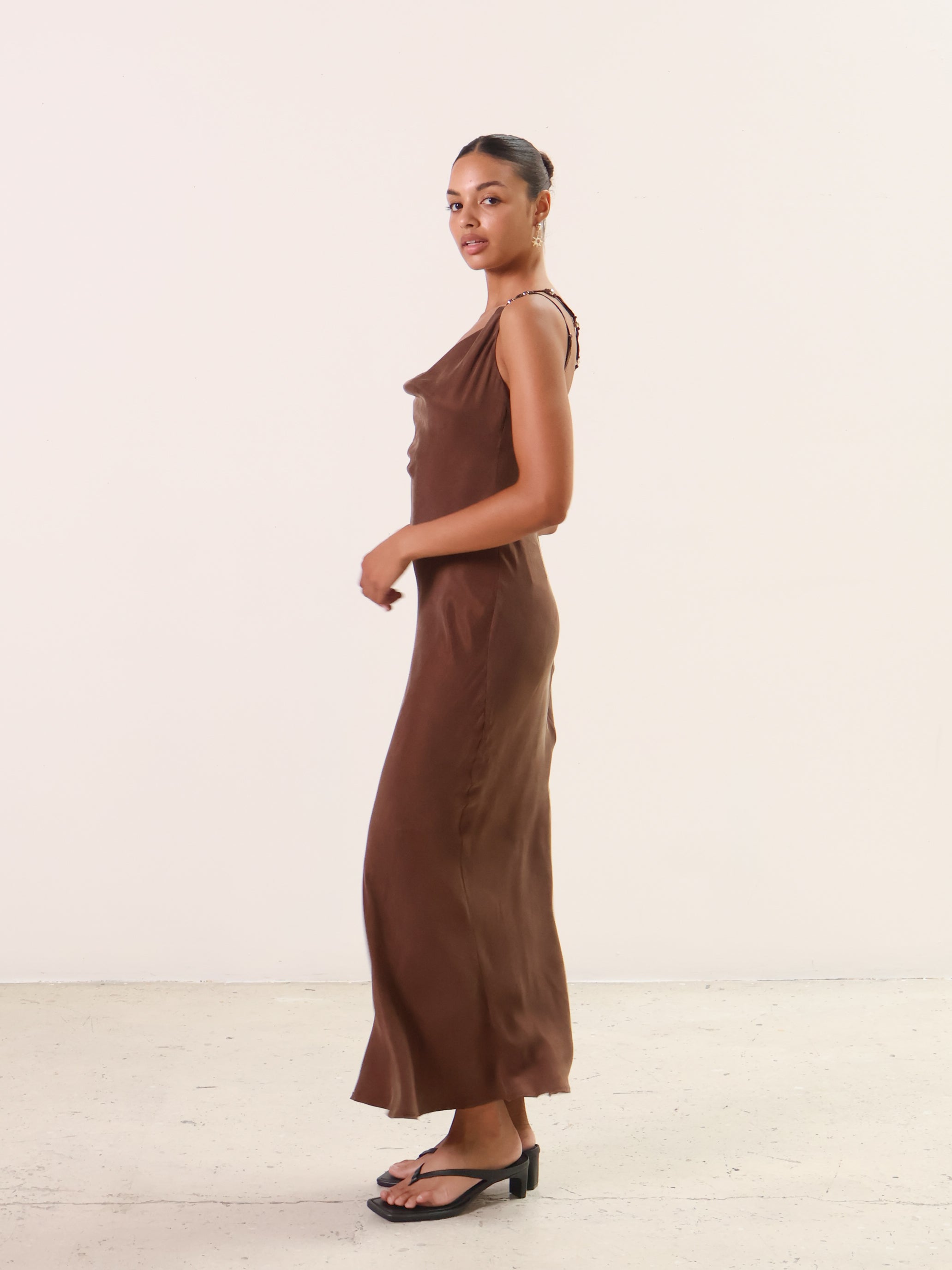 Chocolate Cupro Heirloom Dress