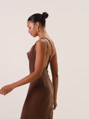 Chocolate Cupro Heirloom Dress