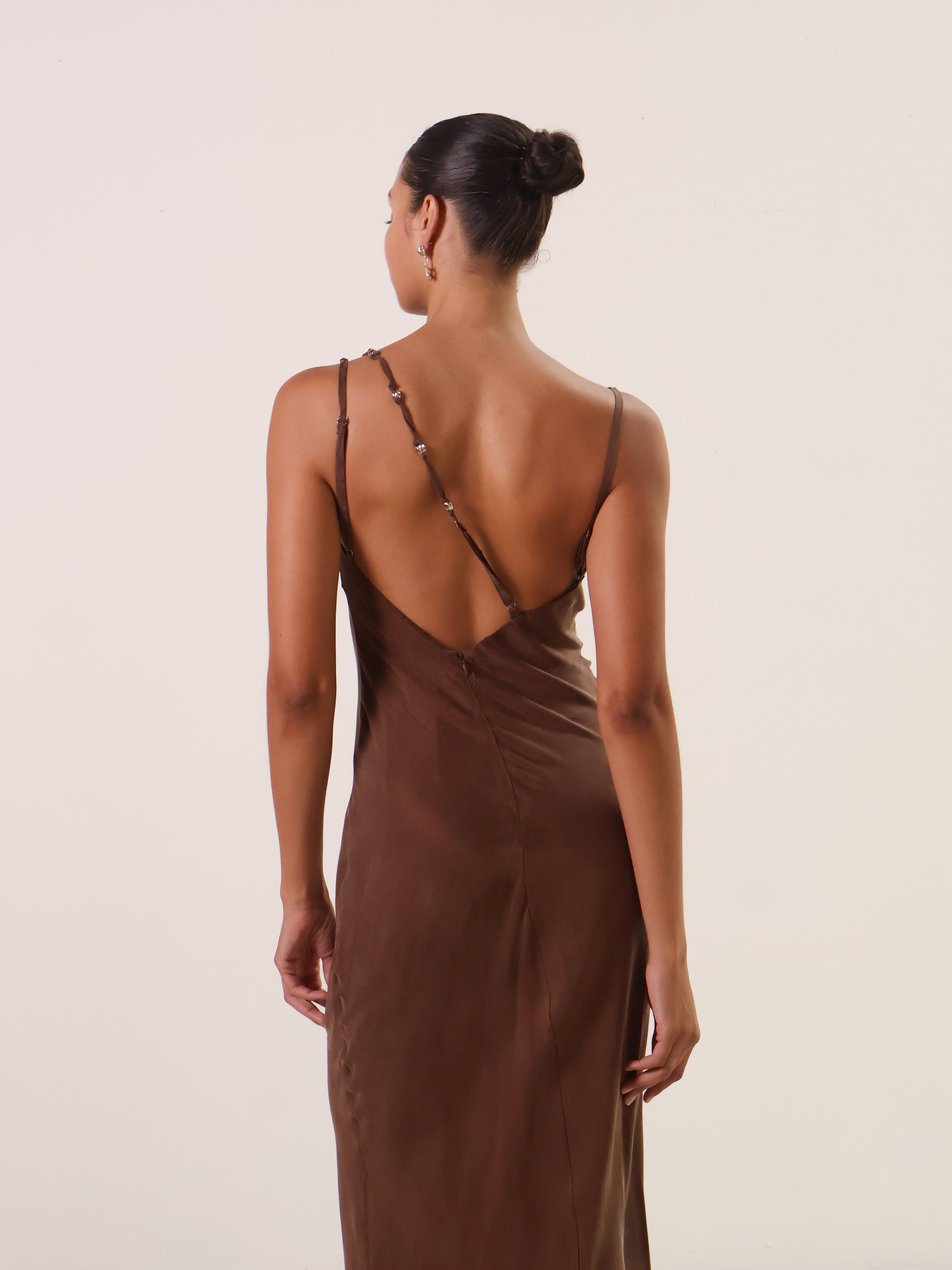 Chocolate Cupro Heirloom Dress