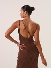 Chocolate Cupro Heirloom Dress