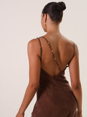 Chocolate Cupro Heirloom Dress