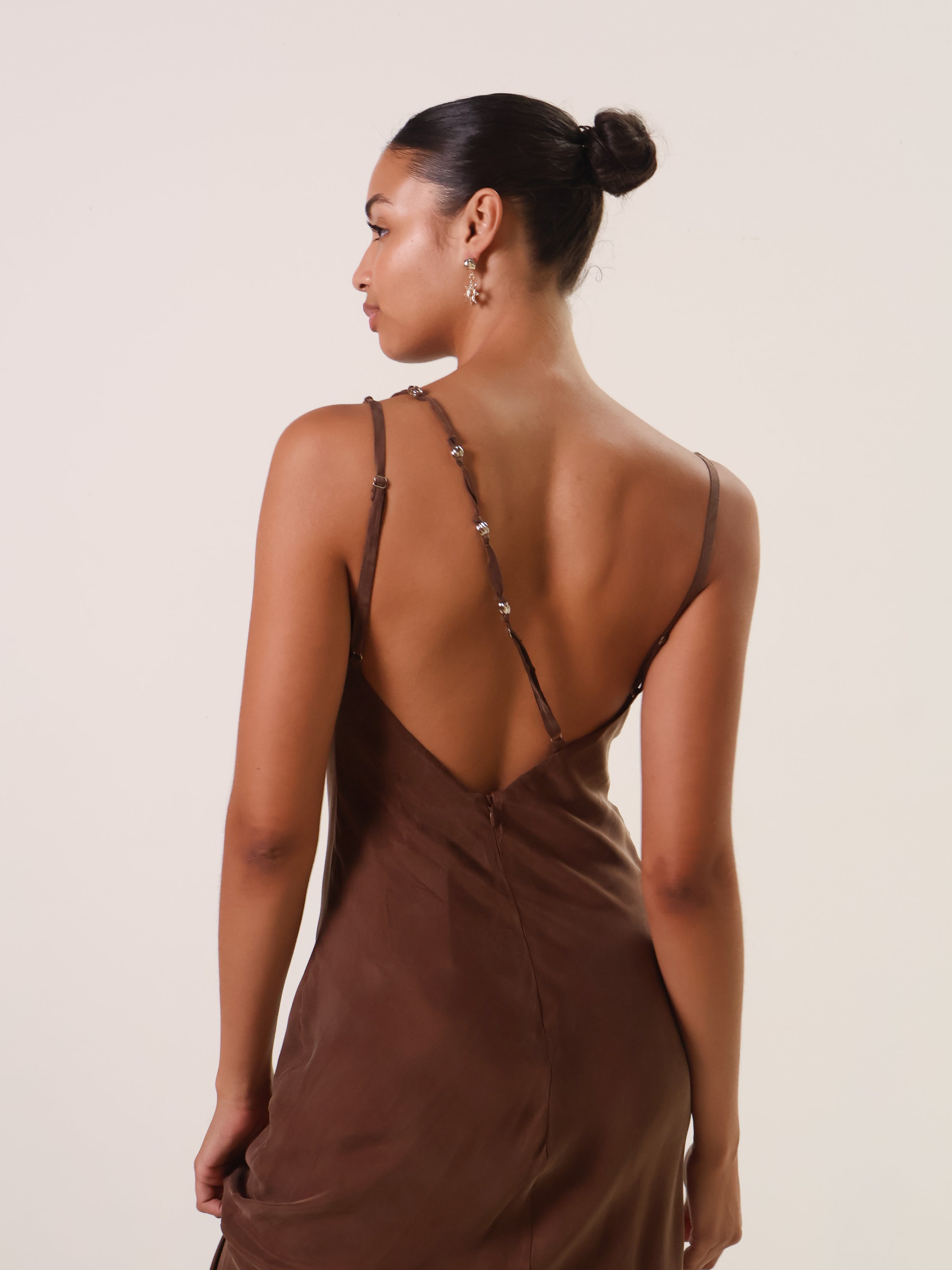 Chocolate Cupro Heirloom Dress