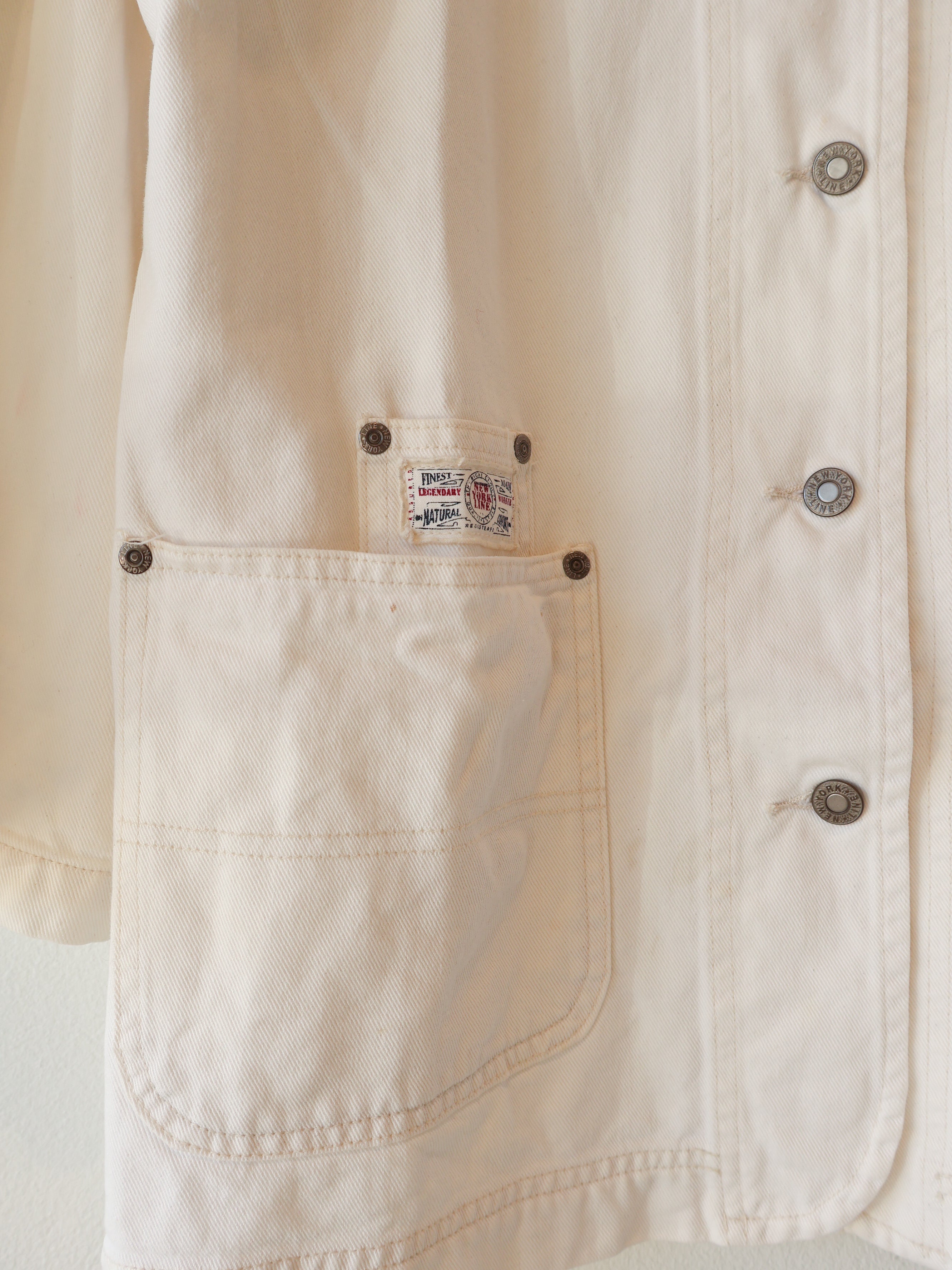 Vintage 90s Ivory Denim Chore Jacket