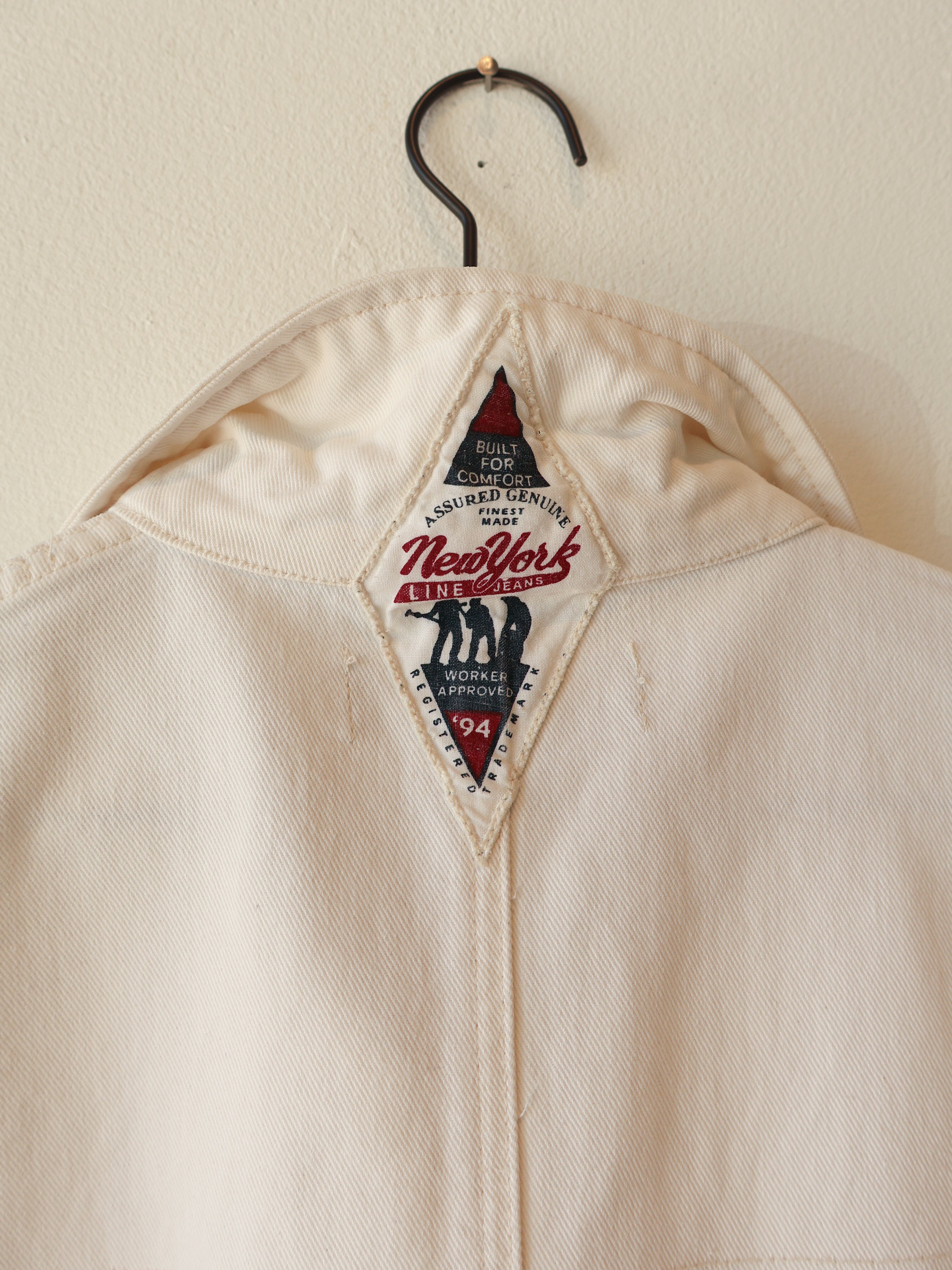 Vintage 90s Ivory Denim Chore Jacket