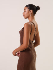 Chocolate Cupro Heirloom Dress