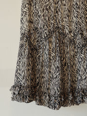 Vintage Zebra Silk Chiffon Skirt