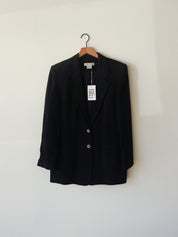 Vintage Navy Silk Blazer