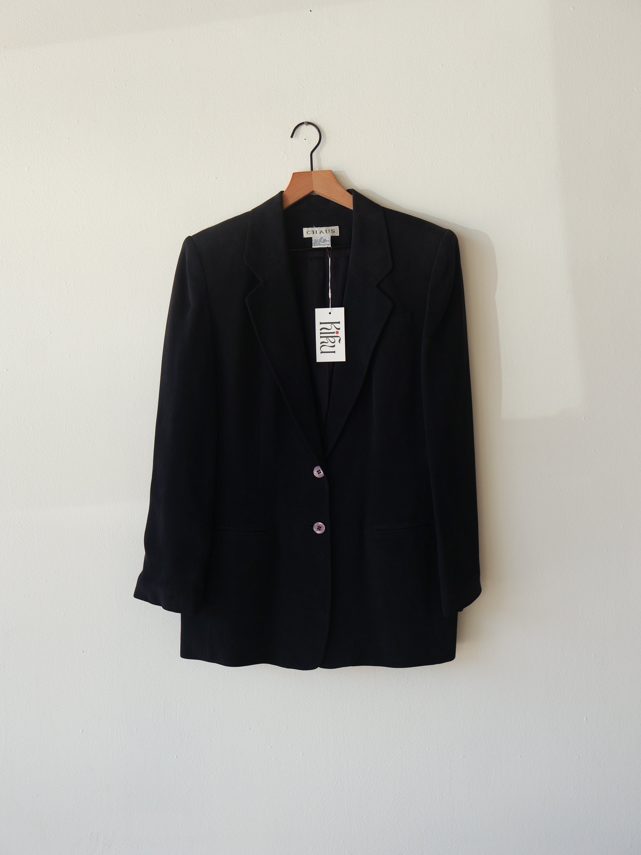 Vintage Navy Silk Blazer