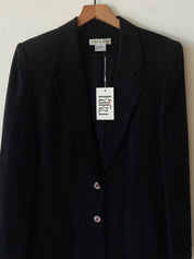 Vintage Navy Silk Blazer
