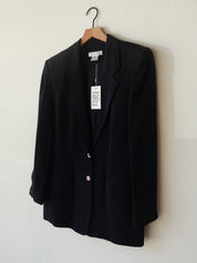 Vintage Navy Silk Blazer