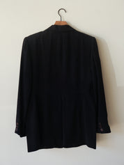 Vintage Navy Silk Blazer