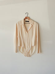 Vintage Donna Karan Cream Silk Bodysuit
