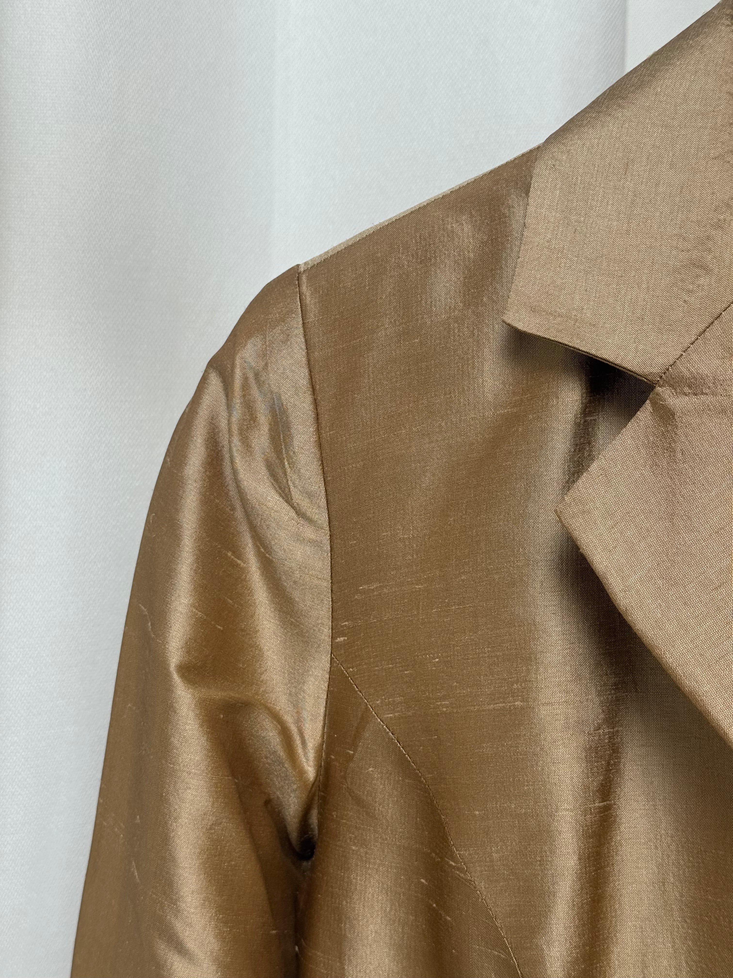 Vintage Gold Silk Jacket + Pant Suit