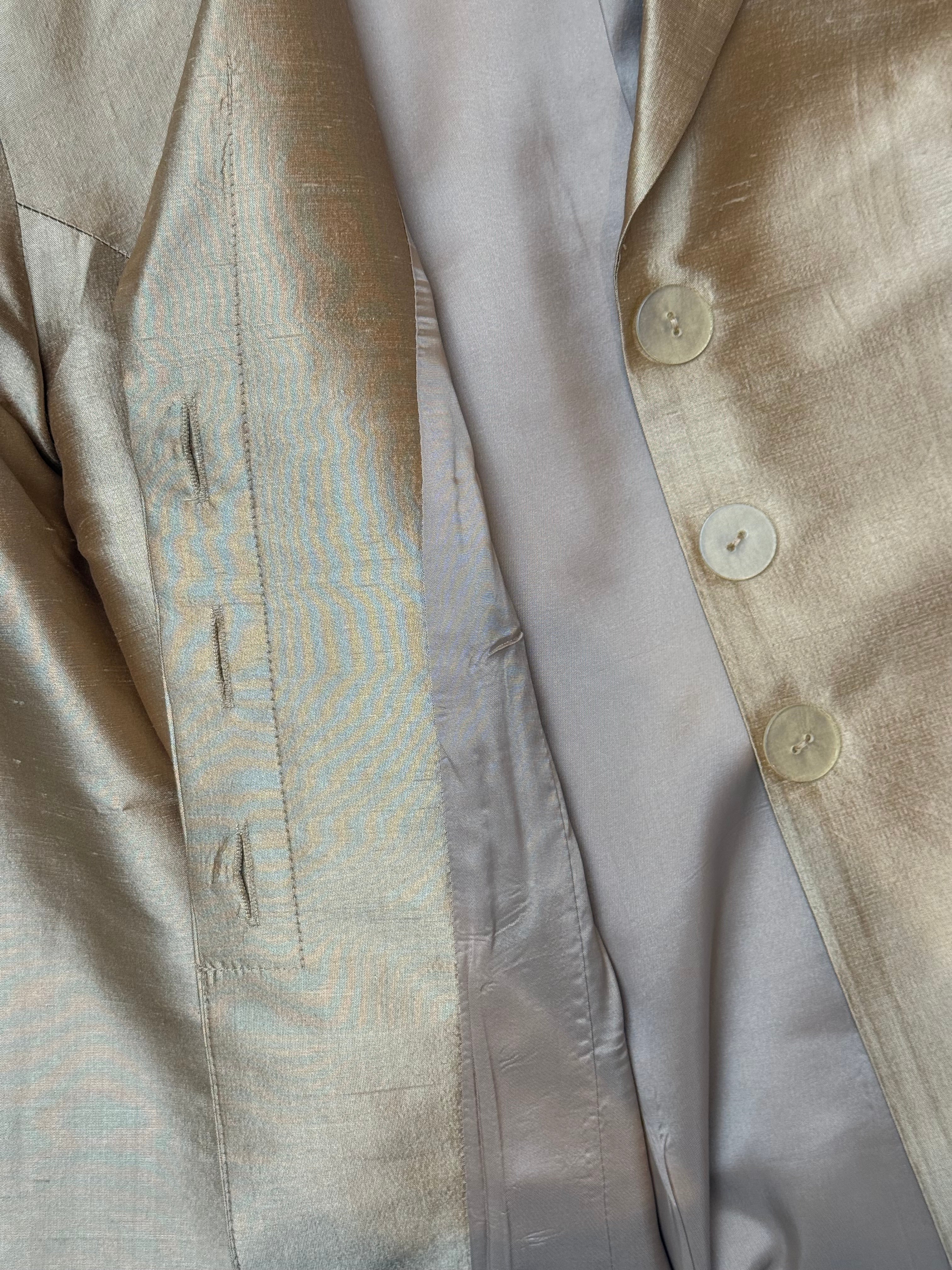 Vintage Gold Silk Jacket + Pant Suit