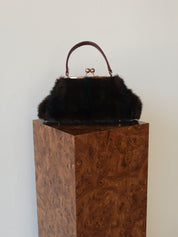 Vintage Dark Brown Faux Fur Handbag