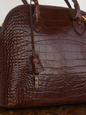 Vintage Croc Embossed Italian Leather Bag