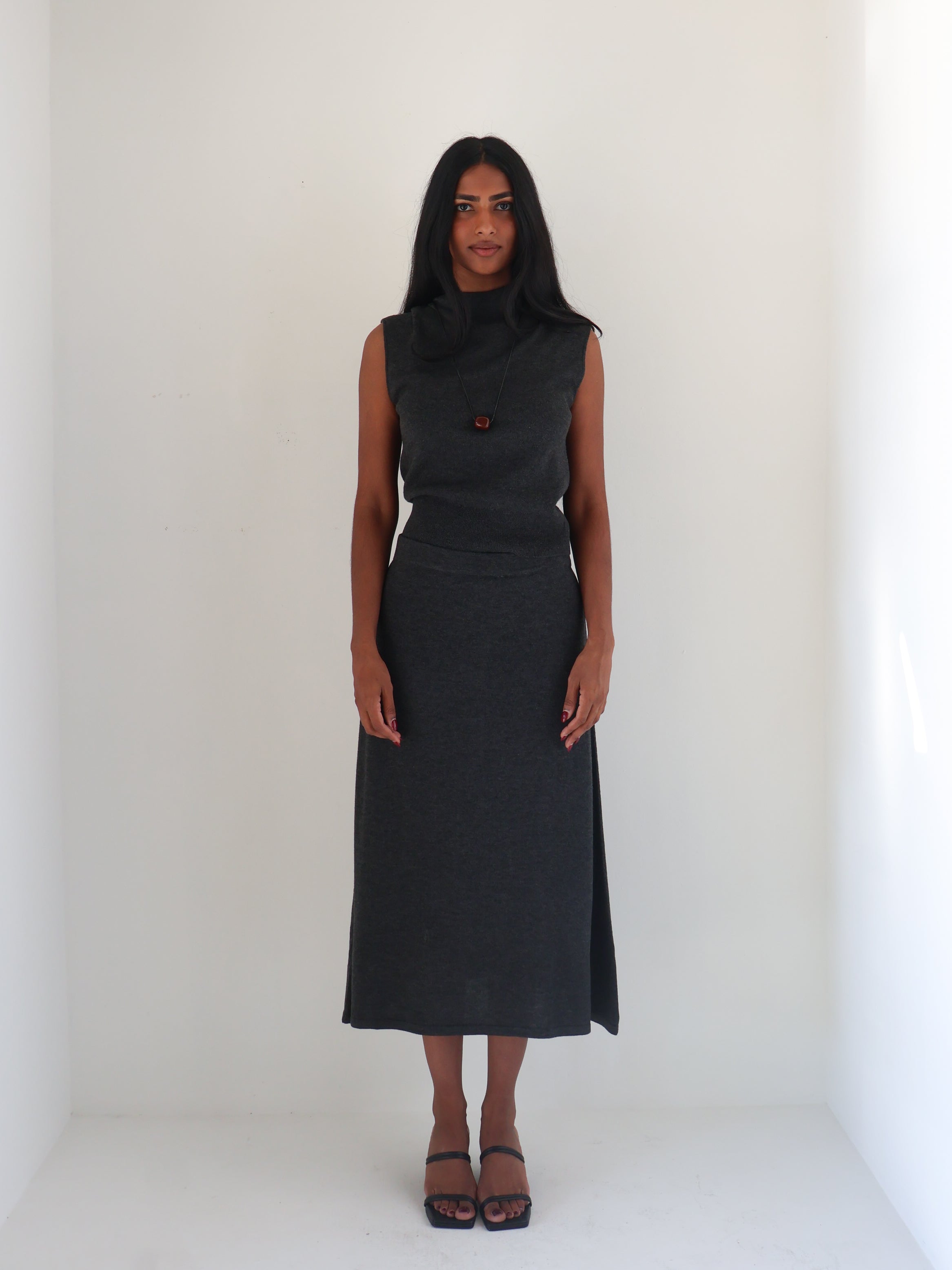 Charcoal Deora Sleeveless Sweater