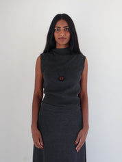 Charcoal Deora Sleeveless Sweater