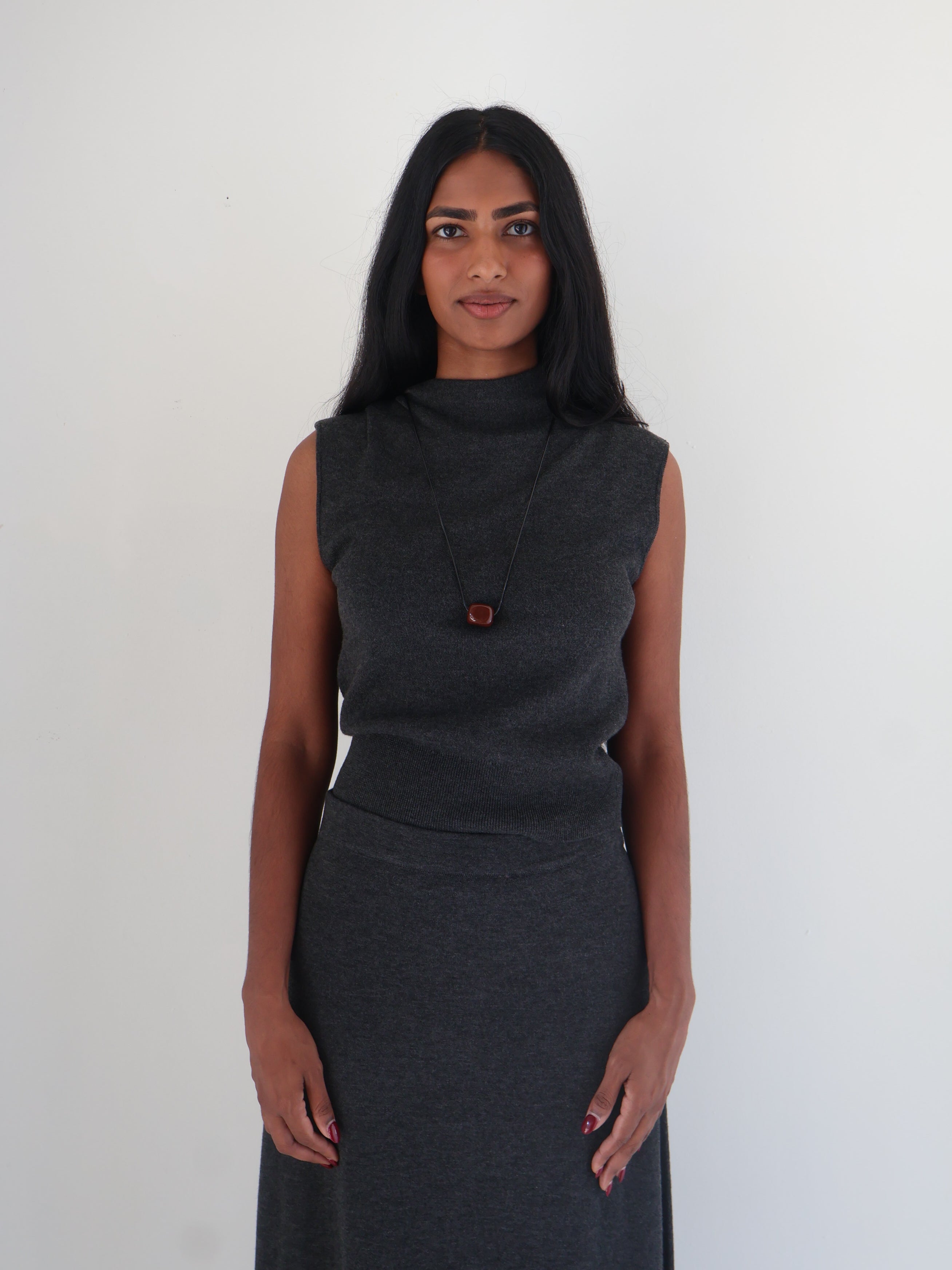 Charcoal Deora Sleeveless Sweater