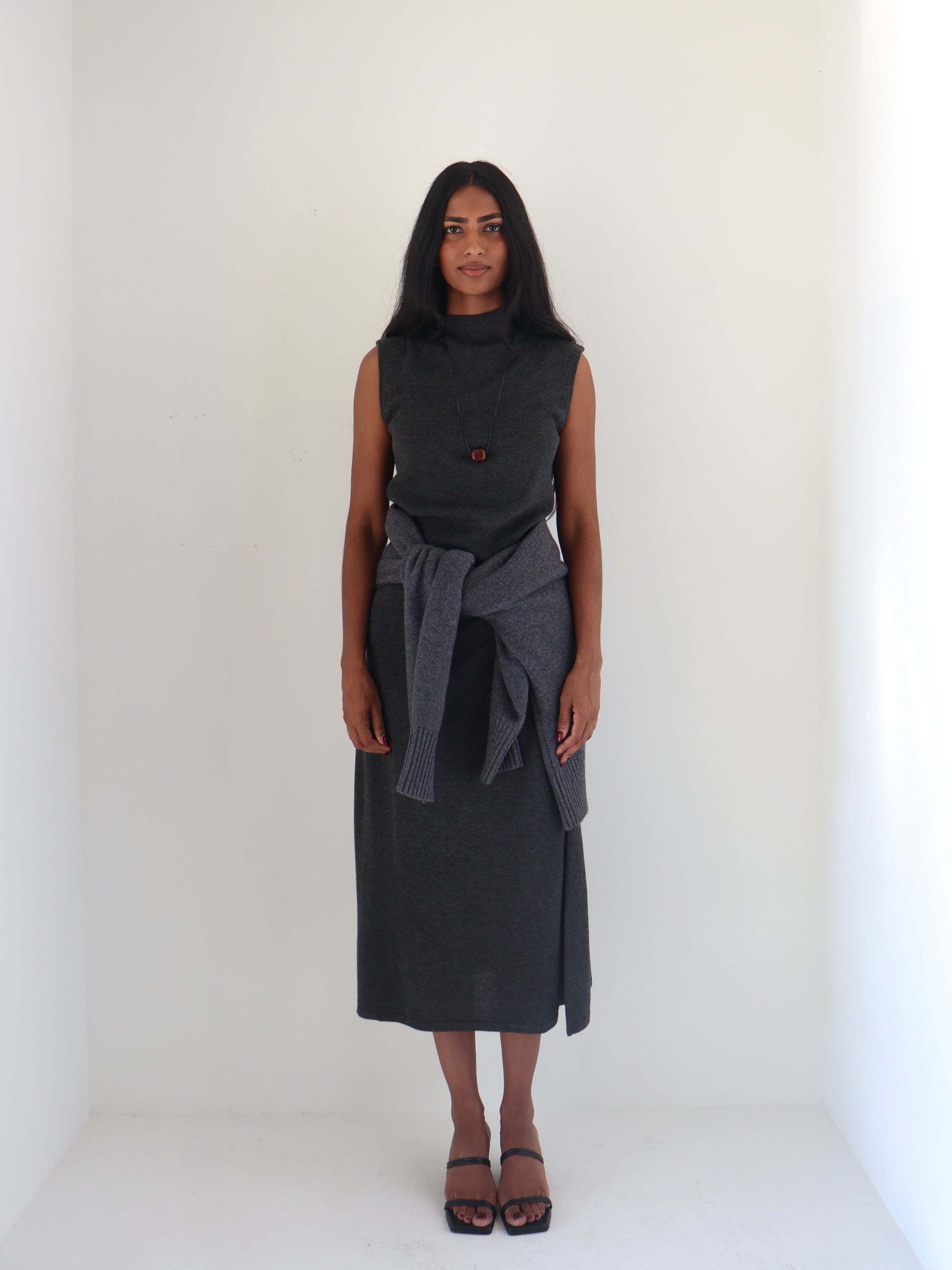 Charcoal Deora Sleeveless Sweater