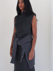 Charcoal Deora Sleeveless Sweater