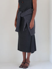 Charcoal Deora Midi Sweater Skirt