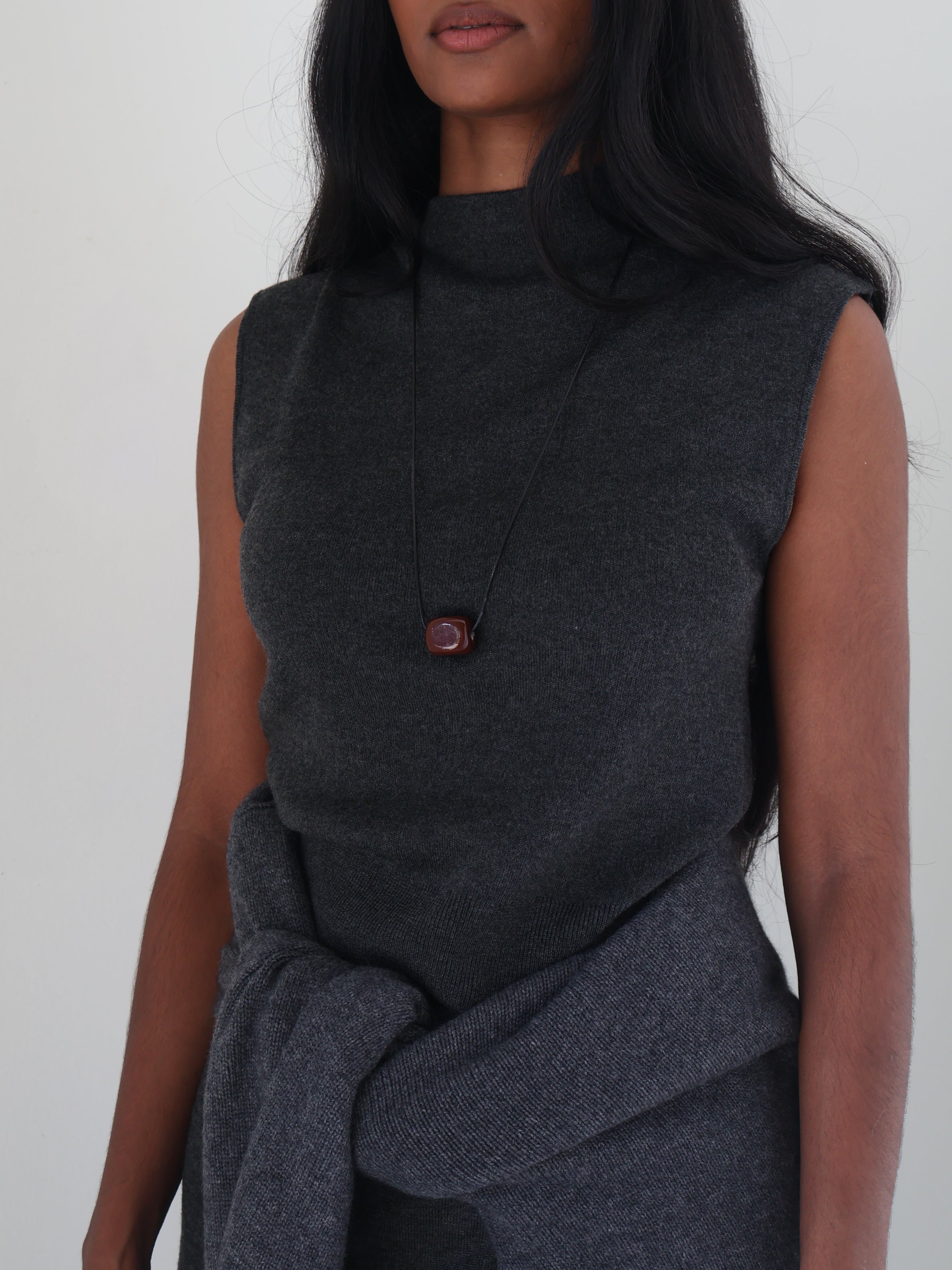 Charcoal Deora Sleeveless Sweater