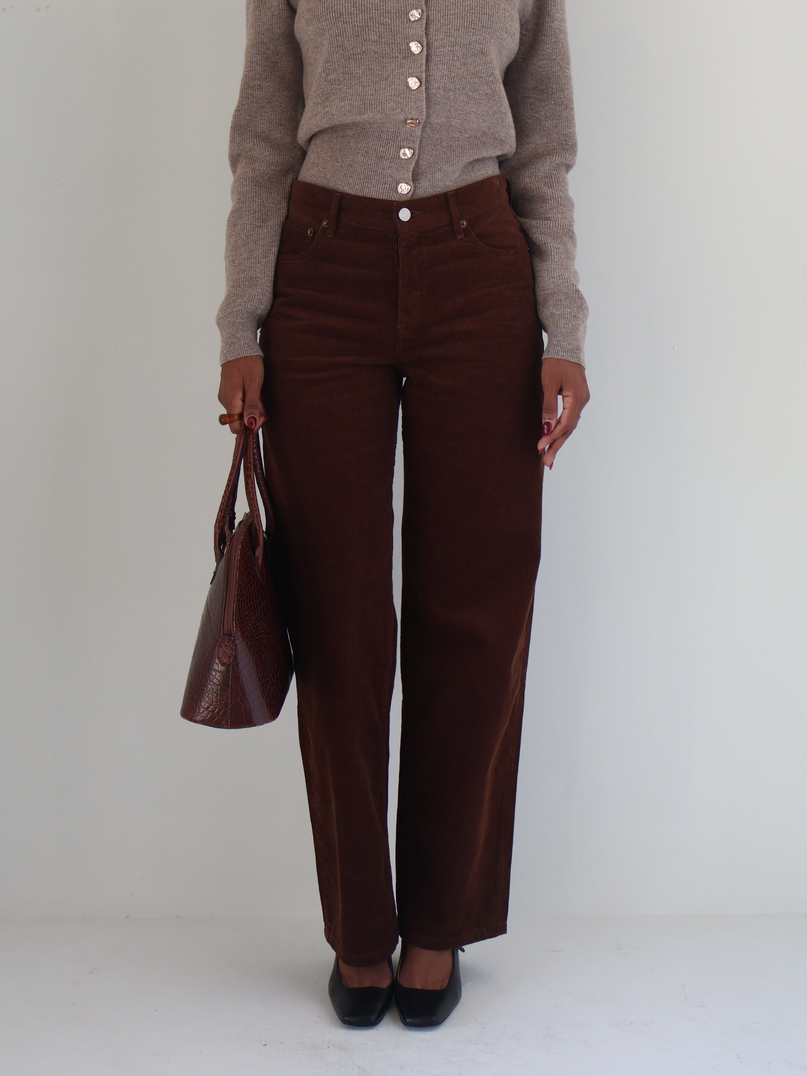Still Here Everyday Jeans in Chocolate Corduroy