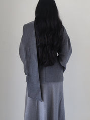 Charcoal Belted Elaxi Short Coat