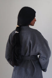 Gold Narrow Crescent Metal Cuff Hair Tie