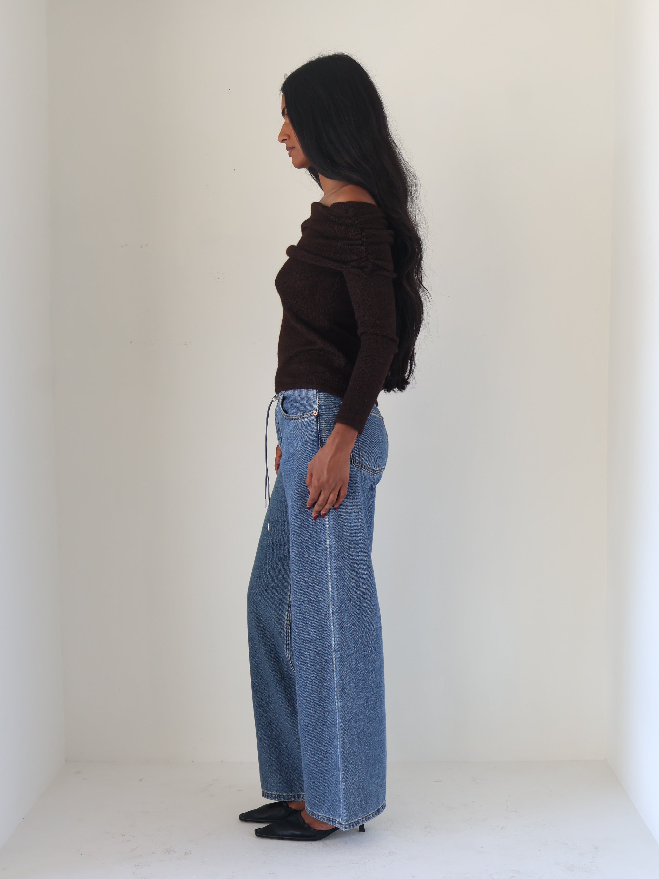 Espresso Off the Shoulder Sweater